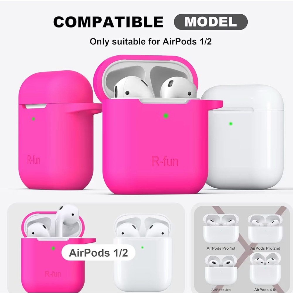 NWT Bright Pink AirPods Case Cover with key chain